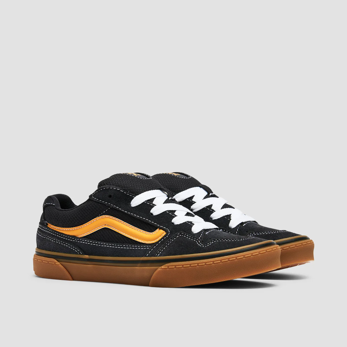 Vans Caldrone Shoes - Suede Gum Charcoal/Yellow - Kids - Image 2