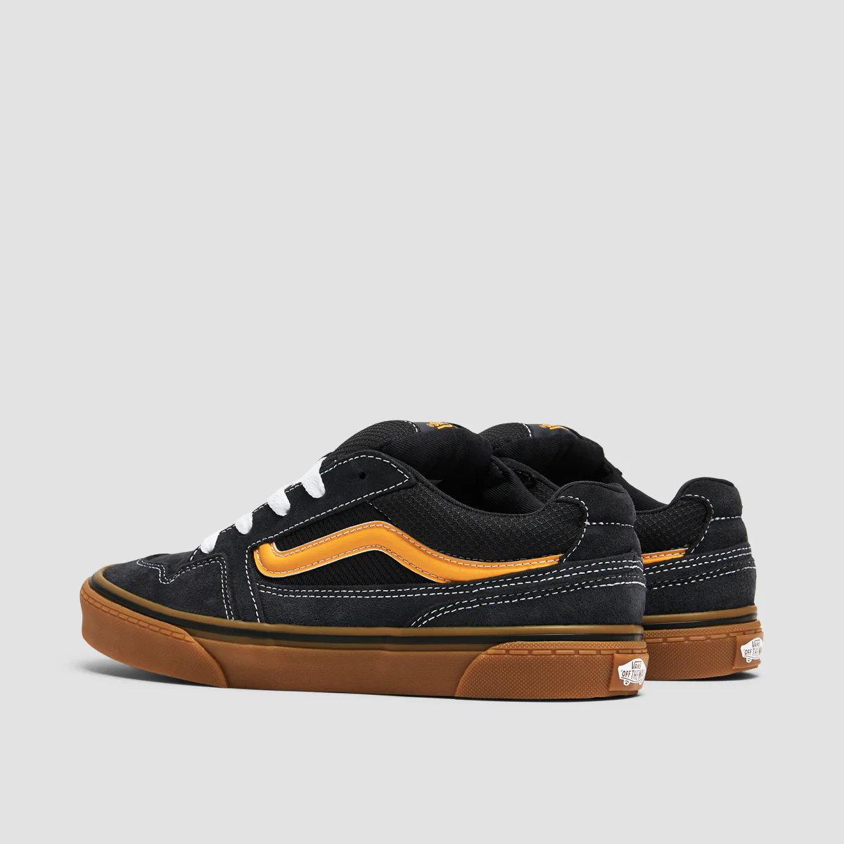 Vans Caldrone Shoes - Suede Gum Charcoal/Yellow - Kids - Image 3