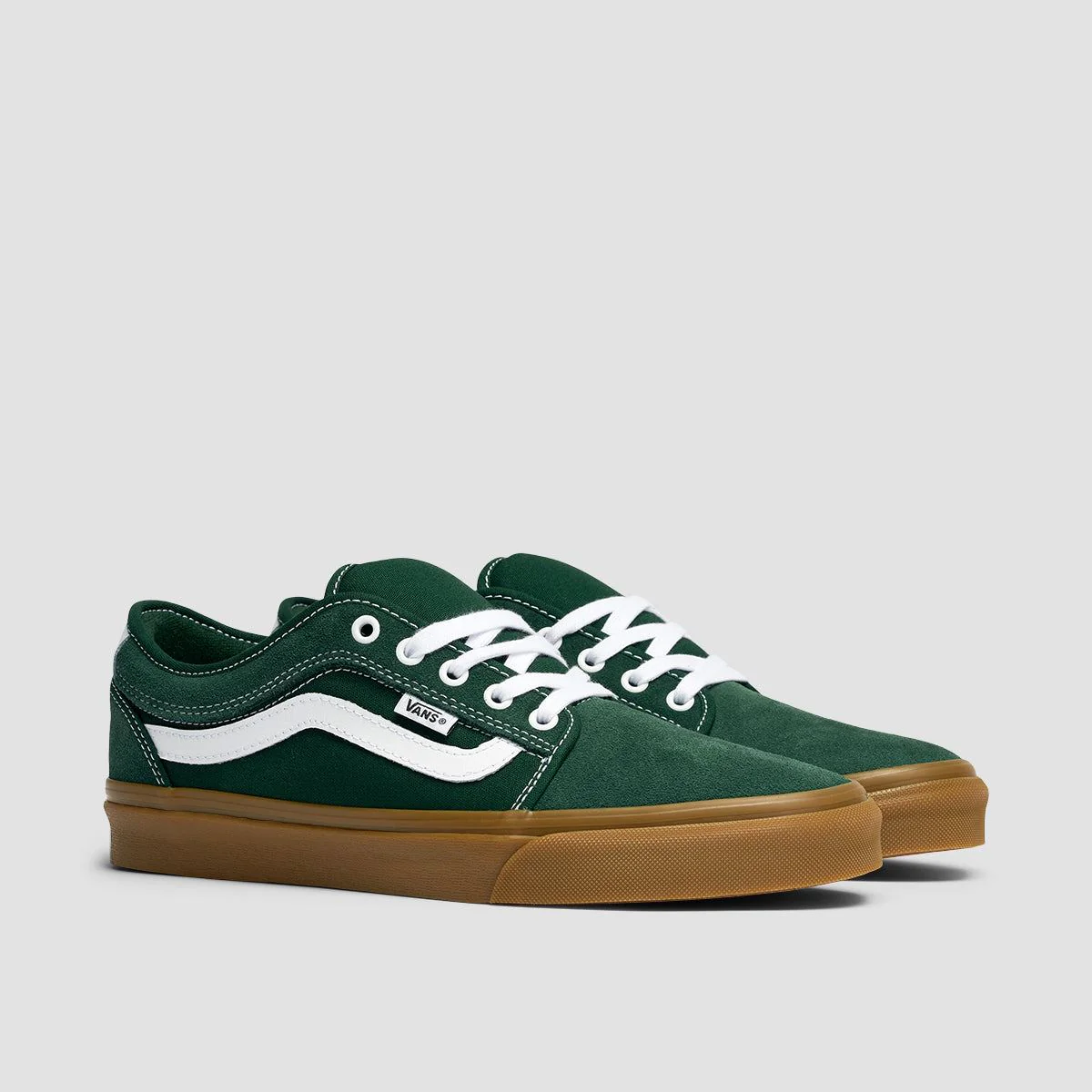 Vans Chukka Sidestripe Shoes - Dark Green/Gum - Image 2