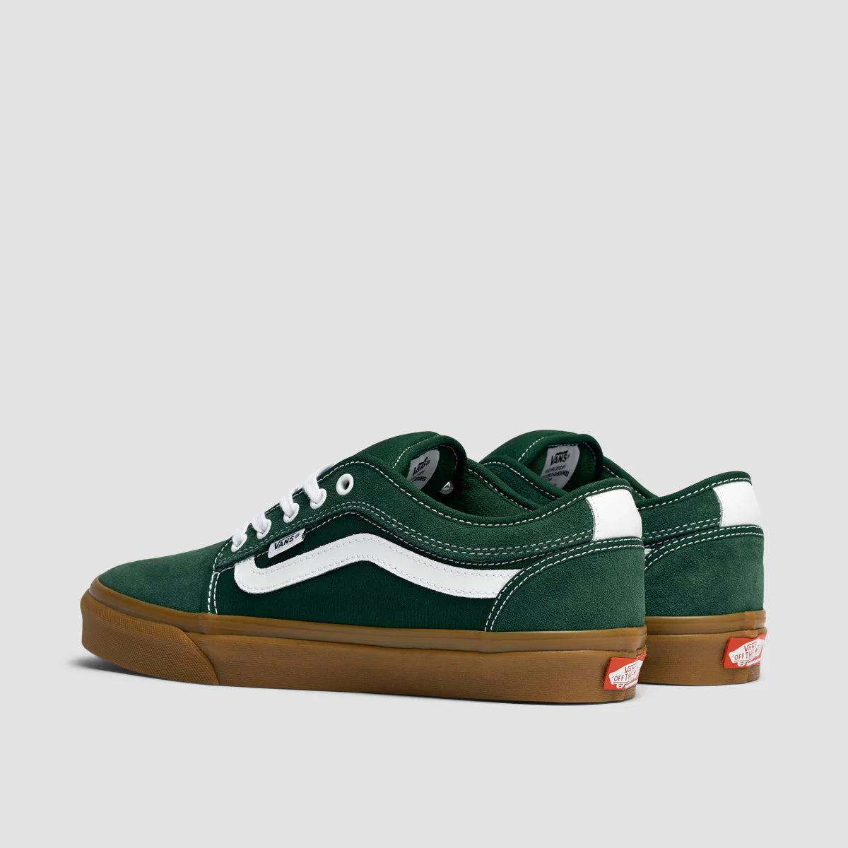 Vans Chukka Sidestripe Shoes - Dark Green/Gum - Image 3