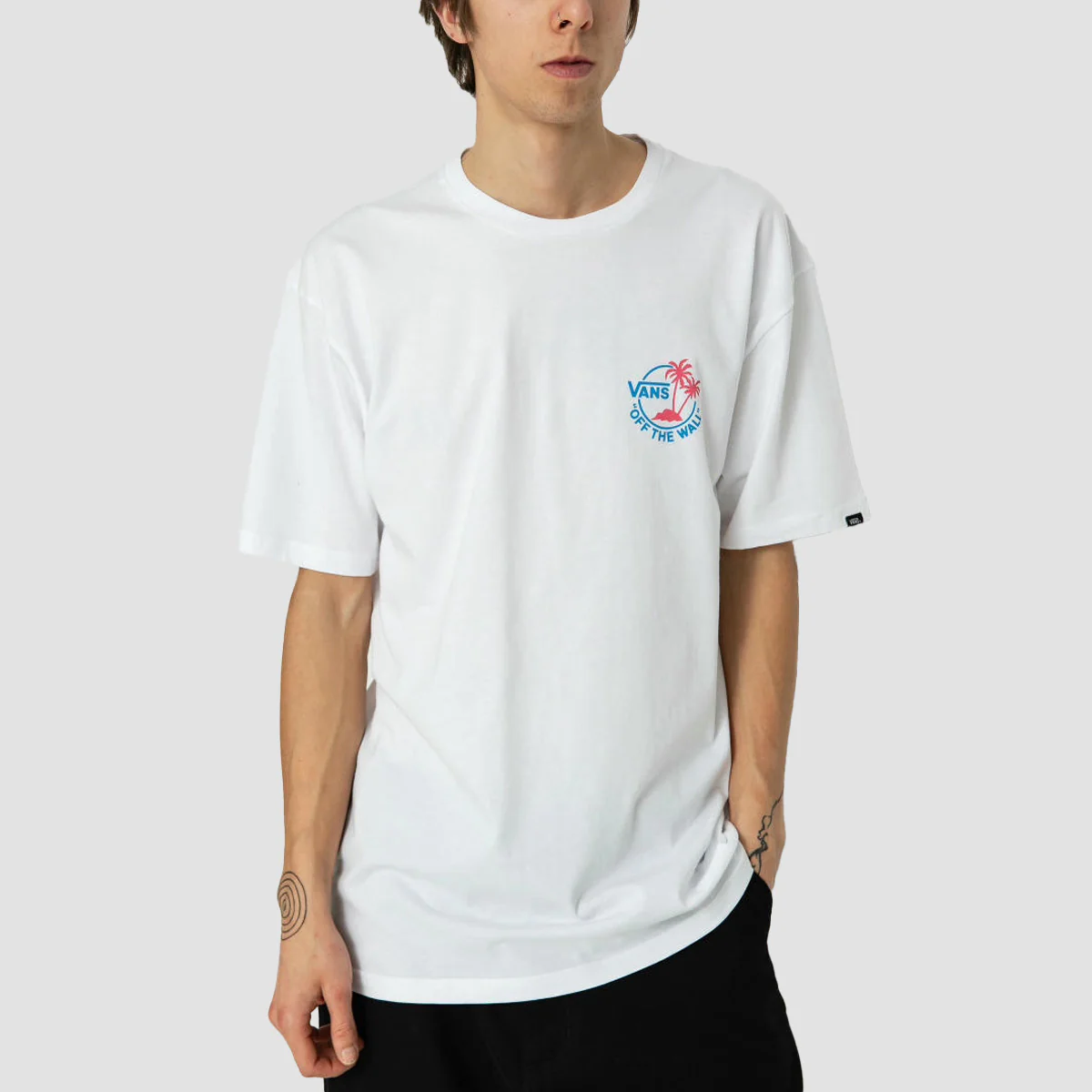 Vans Classic Mini Dual Palm T-Shirt White/Malibu Blue - Image 2