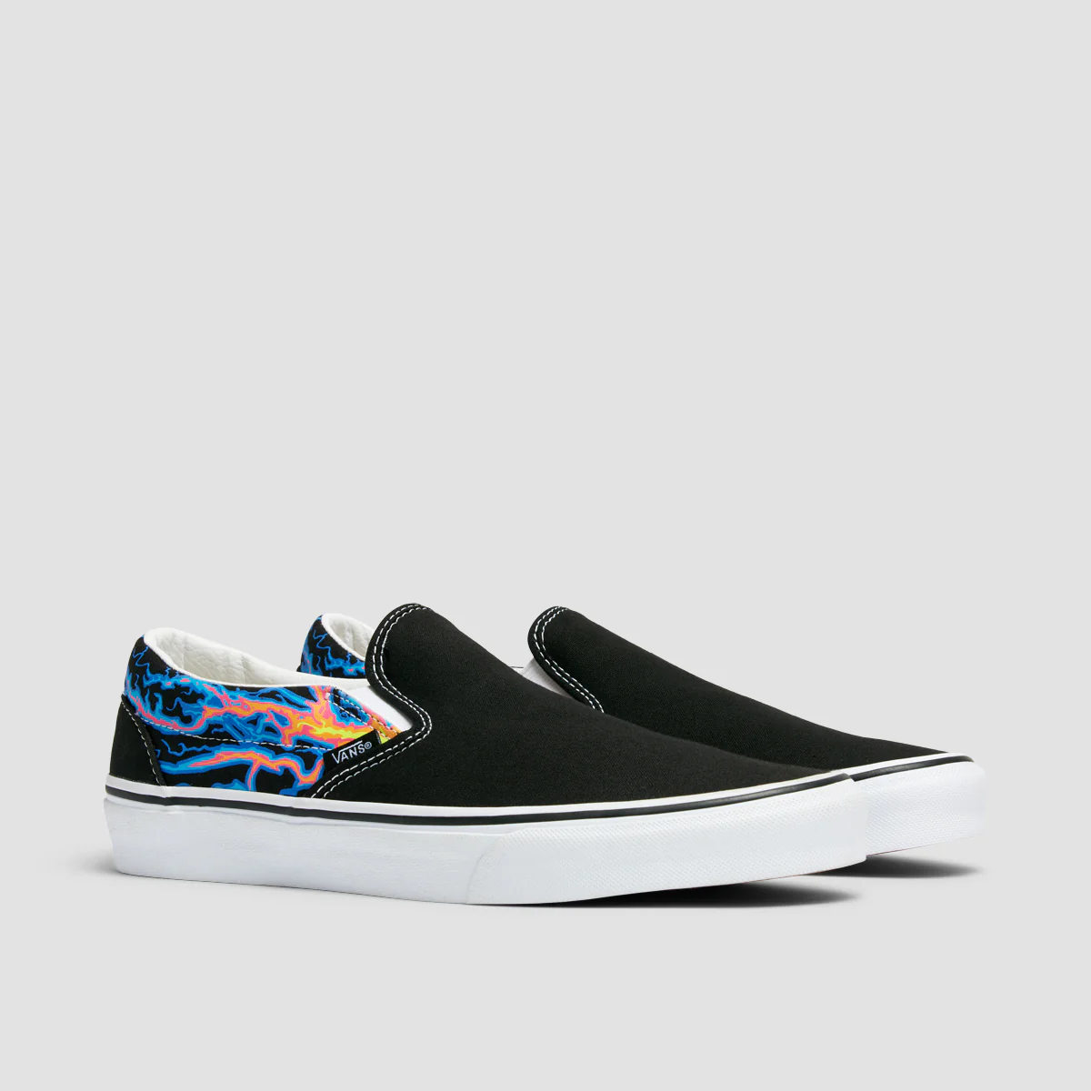 Vans Classic Slip-On Shoes - Electric Flame Black/True White - Image 2