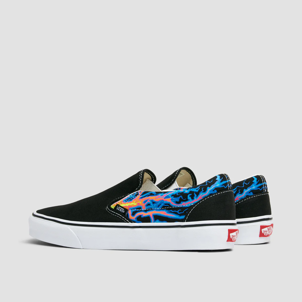 Vans Classic Slip-On Shoes - Electric Flame Black/True White - Image 3