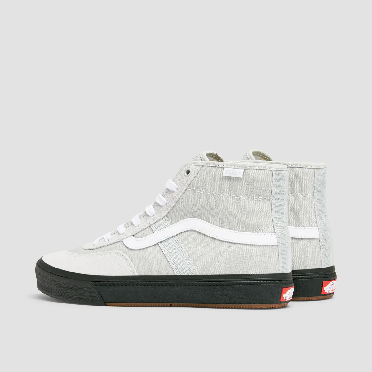 Vans Crockett High Top Shoes - Light Grey/Black - Image 3
