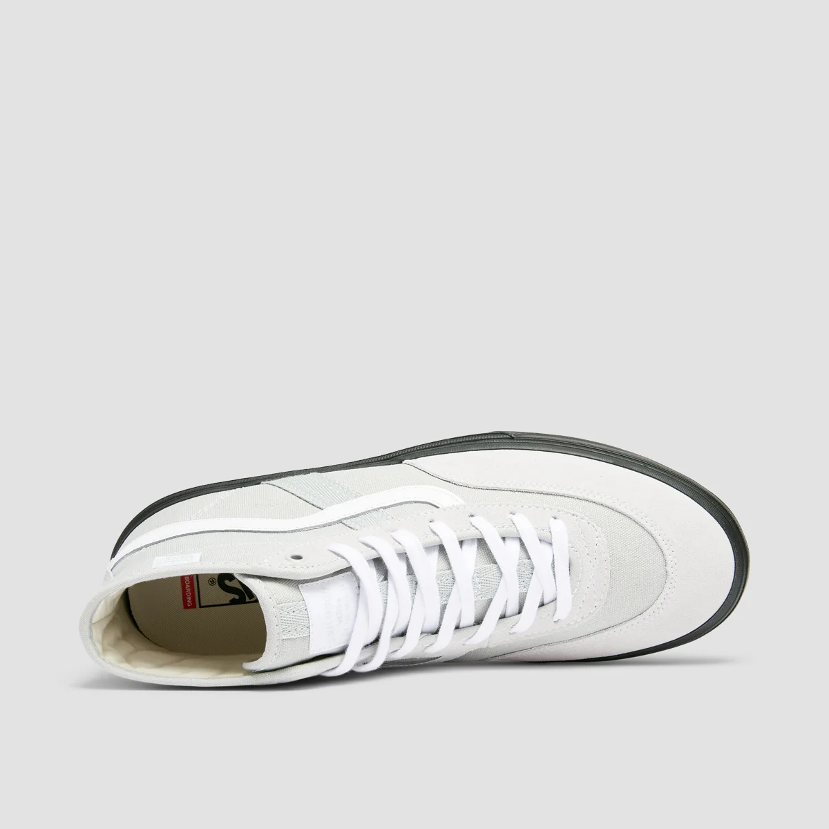Vans Crockett High Top Shoes - Light Grey/Black - Image 4