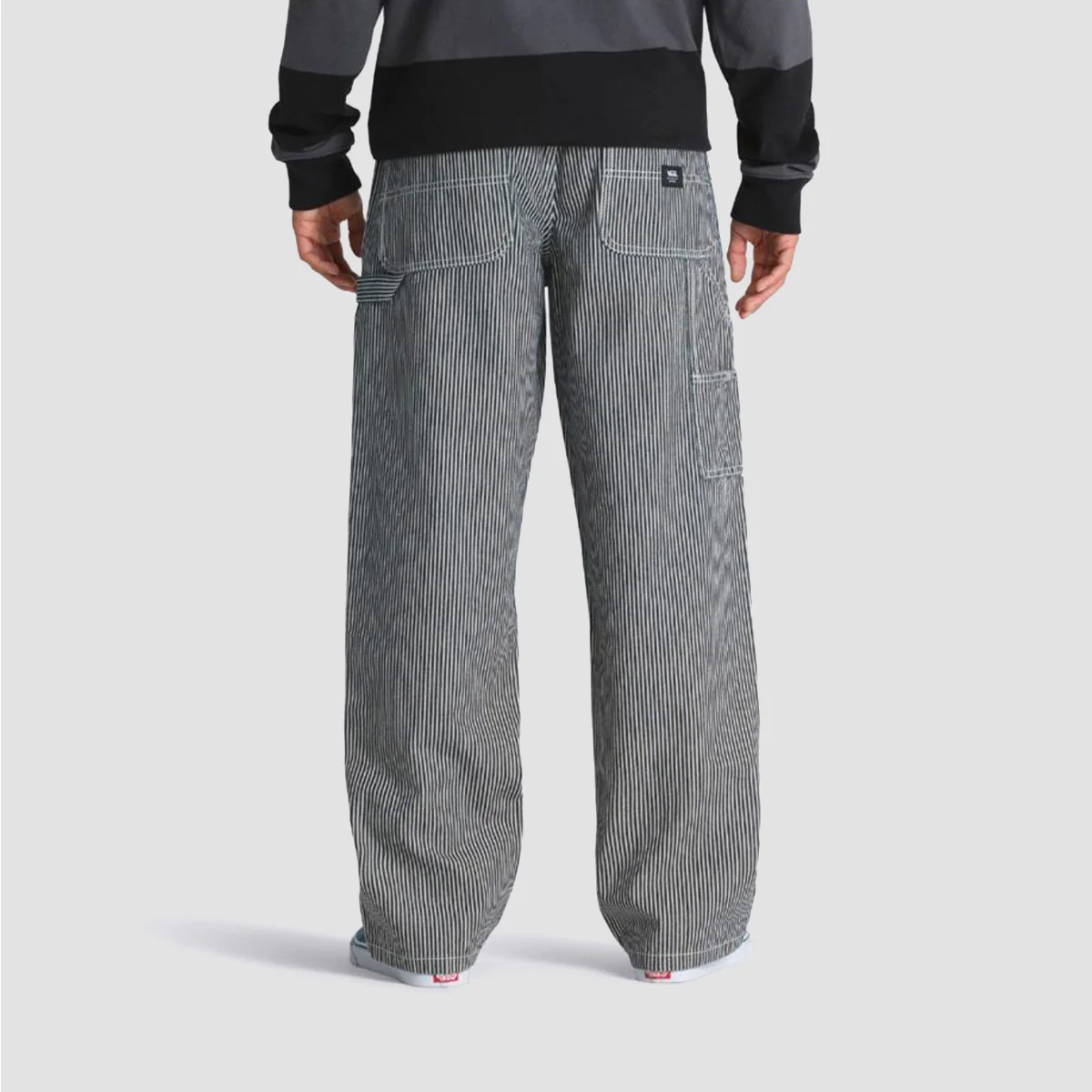 Vans Drill Chore Carpenter Tapered Loose Fit Jeans Hickory Stripe Indigo - Image 2