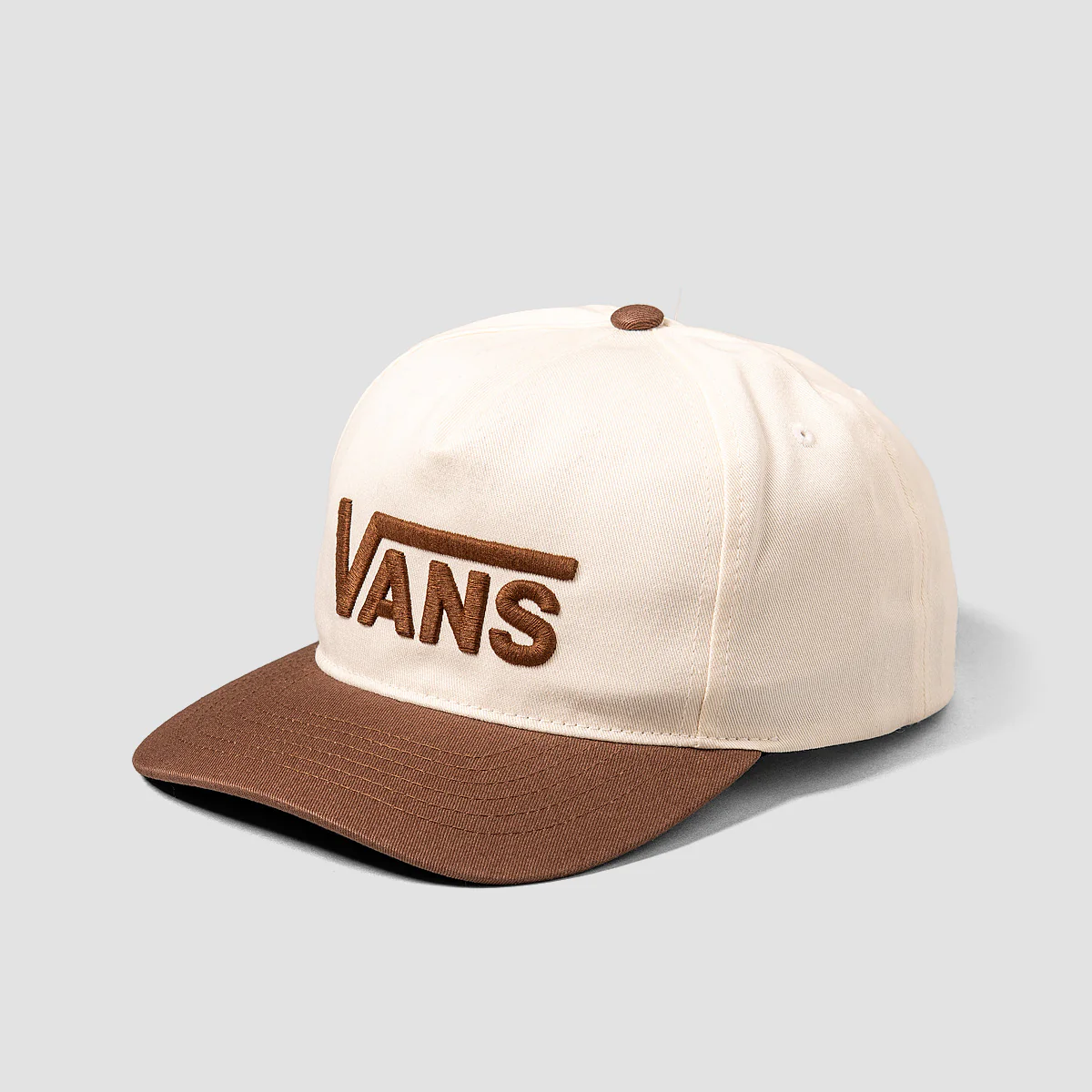Vans Drop V Logo Snapback Cap Vintage Cocoa