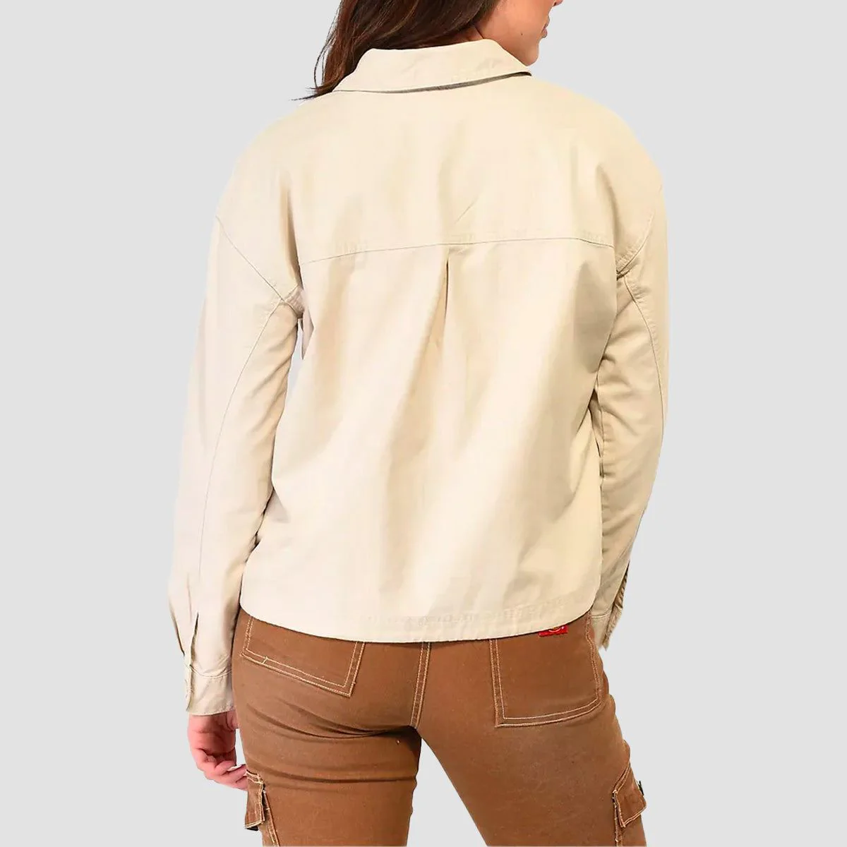 Vans Ground Work Shacket Oatmeal - Womens - Image 2