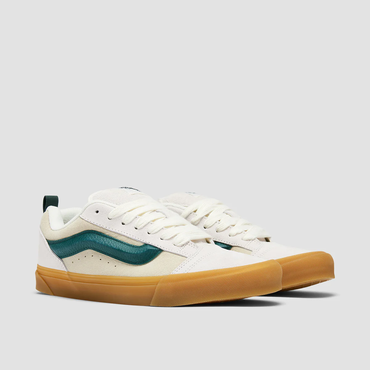Vans Knu Skool Shoes - Green/Marshmallow/DB Lightgum - Image 2