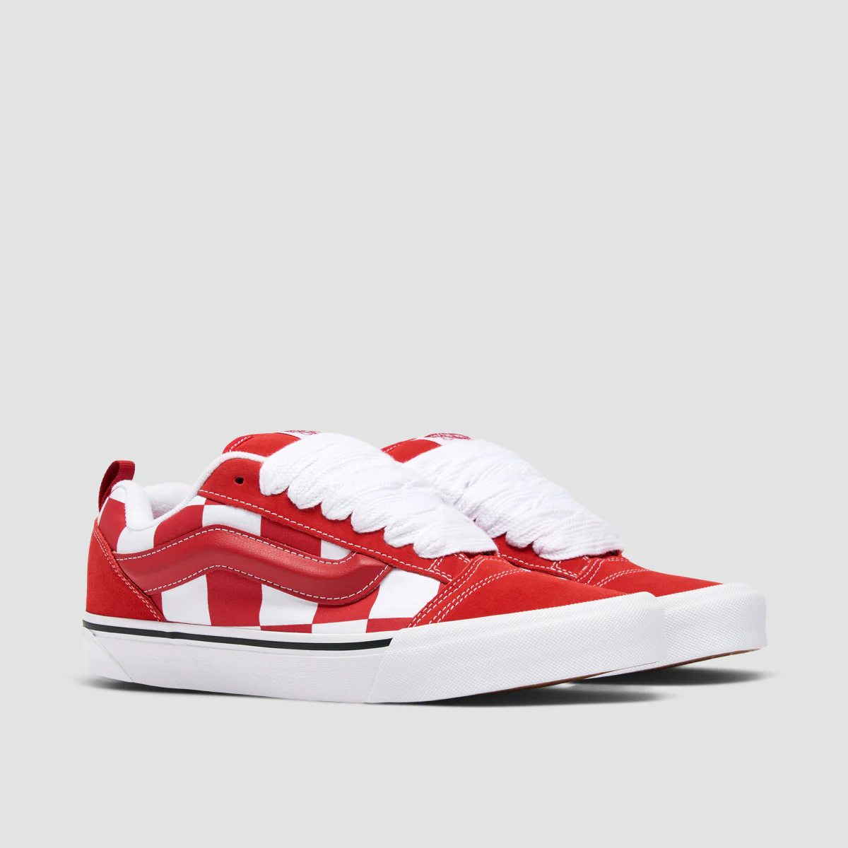 Vans Knu Skool Shoes - Mega Check Red - Image 2