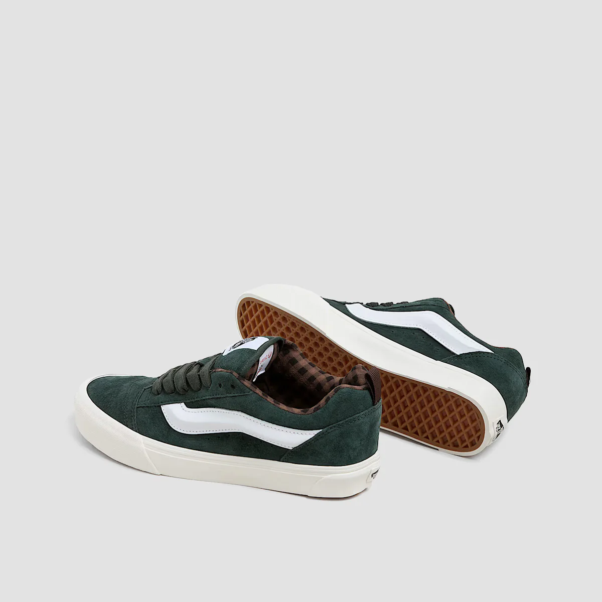 Vans Knu Skool Shoes - Pig Suede Plaid Scarab - Image 3