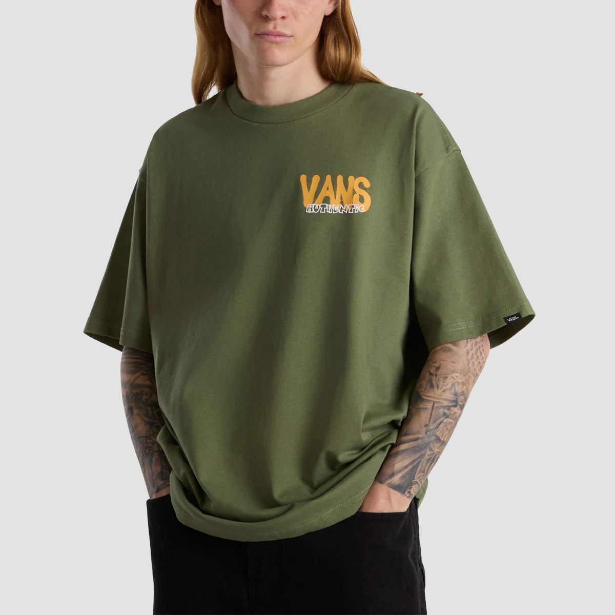 Vans Local Pub Spray Loose T-Shirt Olivine - Image 2