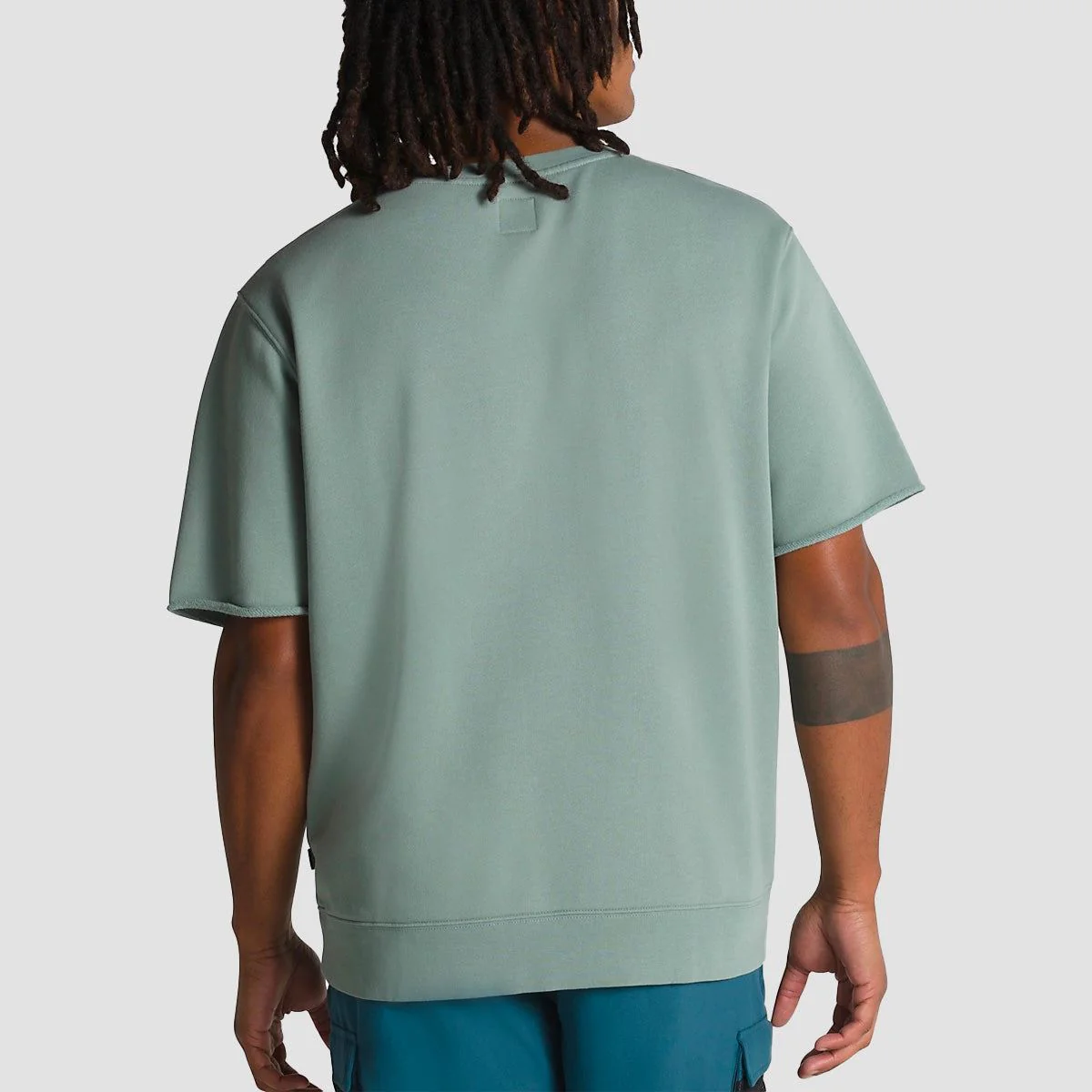 Vans Lost Outside Short Sleeve Crew Sweat Chinois Green - Image 2