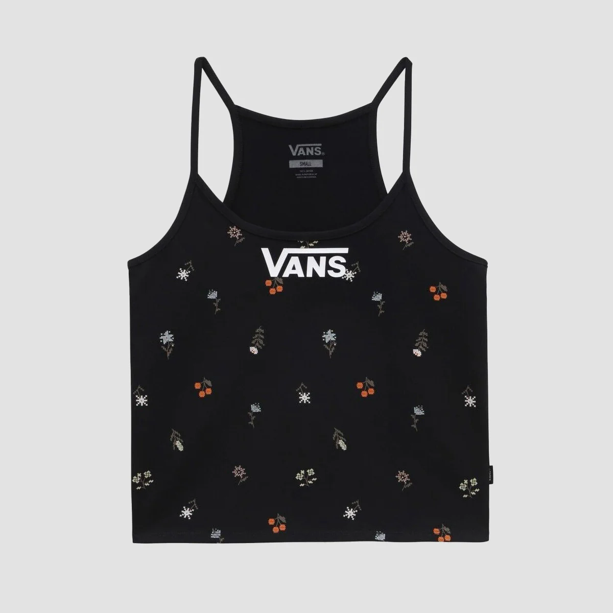 Vans Micro Ditsy Halter Tank Top Black - Womens - Image 2