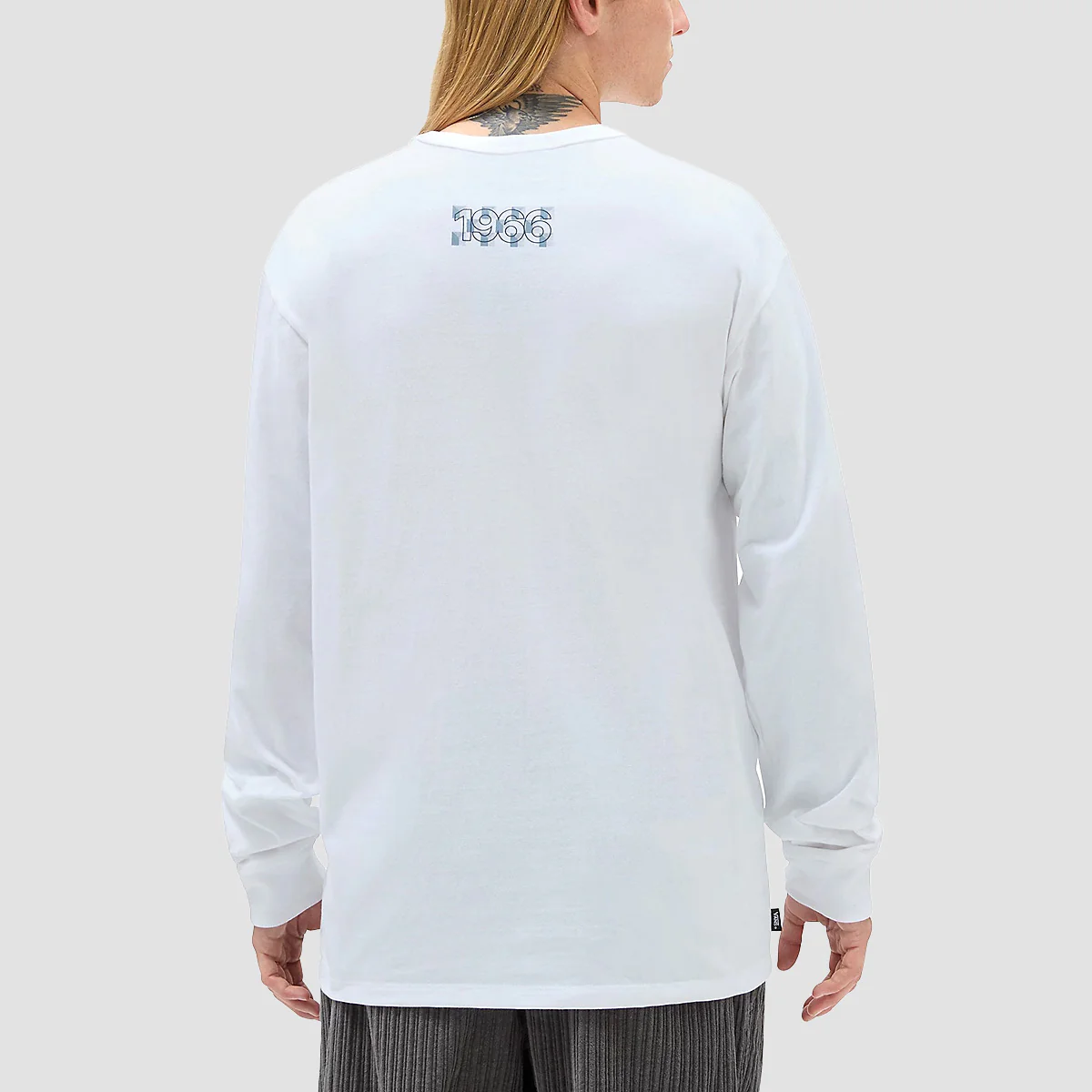 Vans Off The Wall Checker Longsleeve T-Shirt White - Image 2