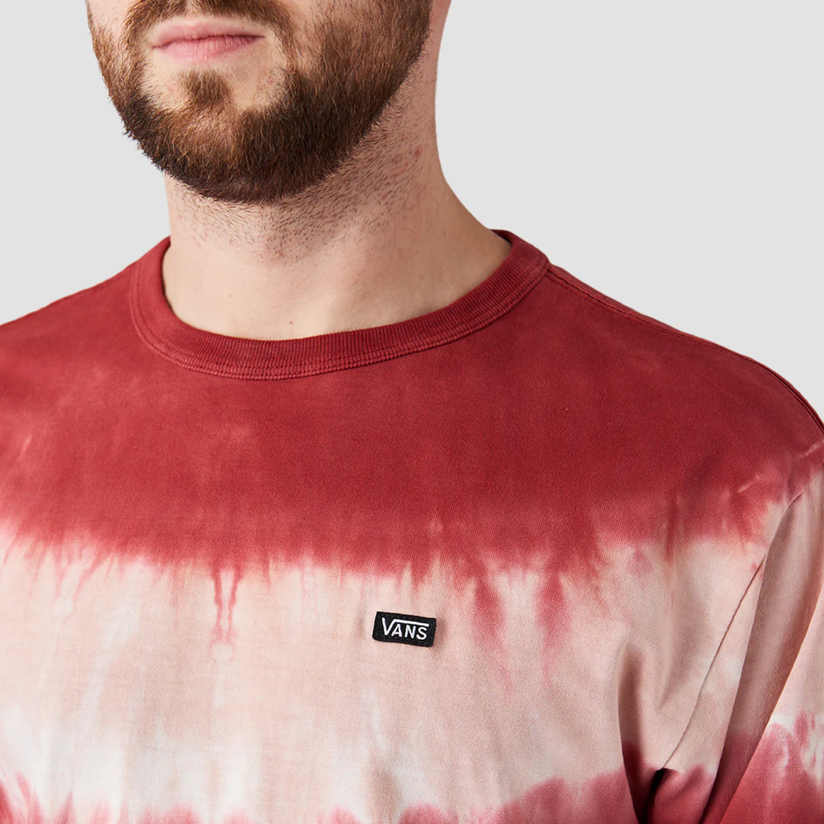 Vans Off The Wall Stripe Tie Dye Longsleeve T-Shirt Syrah - Image 3
