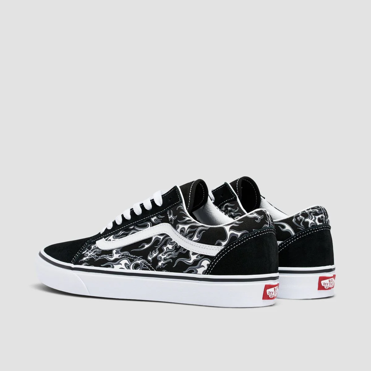 Vans Old Skool Shoes - Flames Black/True White - Image 3