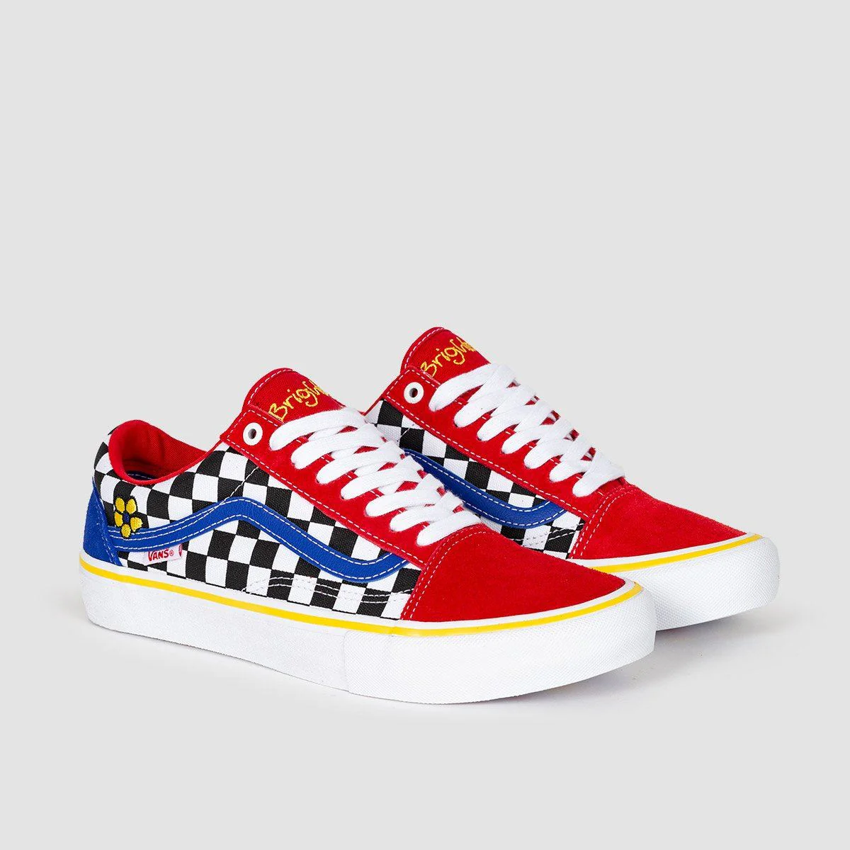 Vans Old Skool Pro Shoes - Brighton Zeuner Red/Checker/Blue - Image 2