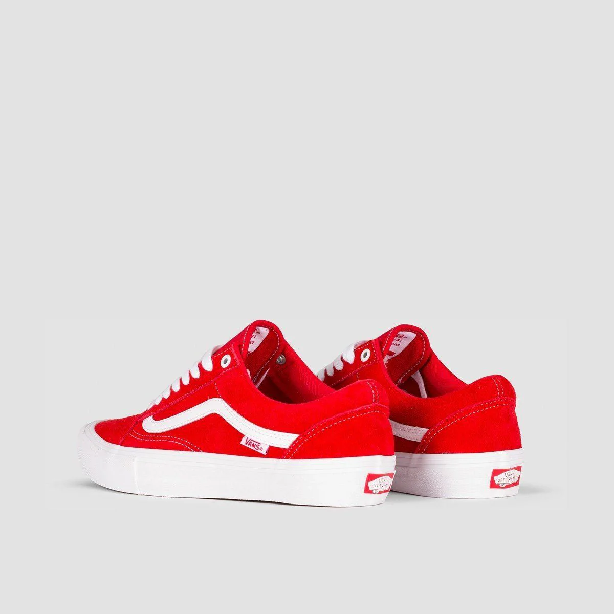 Vans Old Skool Pro Shoes - Suede Red/White - Image 3