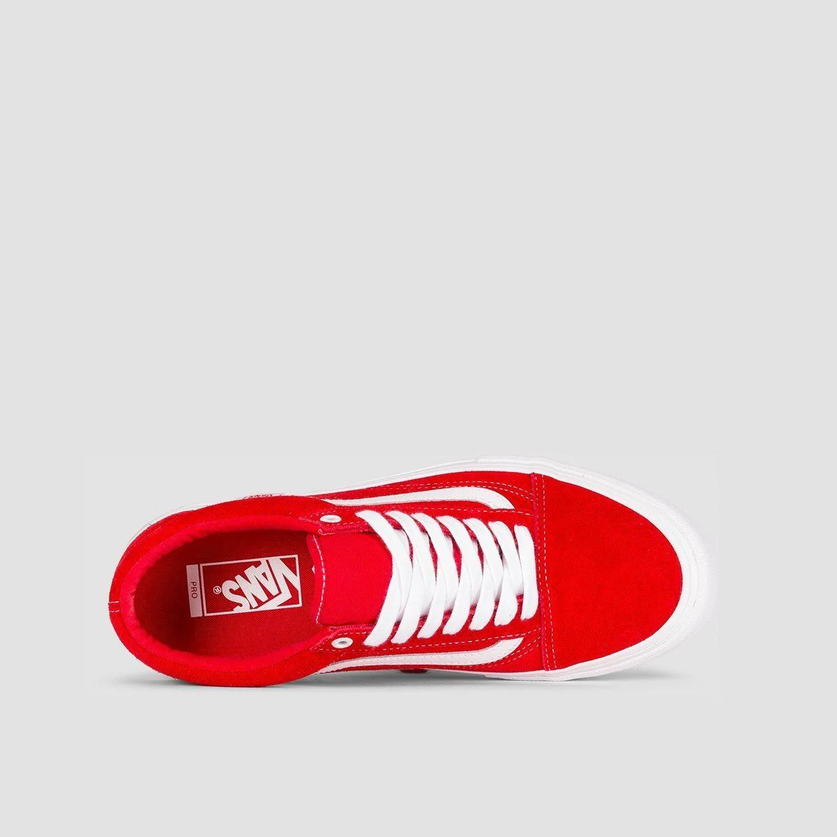 Vans Old Skool Pro Shoes - Suede Red/White - Image 4