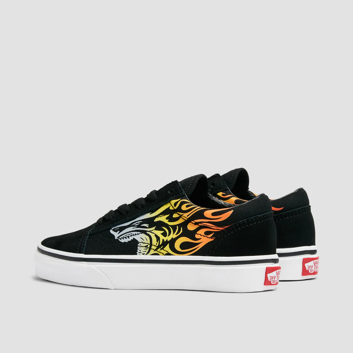 Vans Old Skool Shoes - Ferocious Flame Racing Red/Black - Kids - Image 3