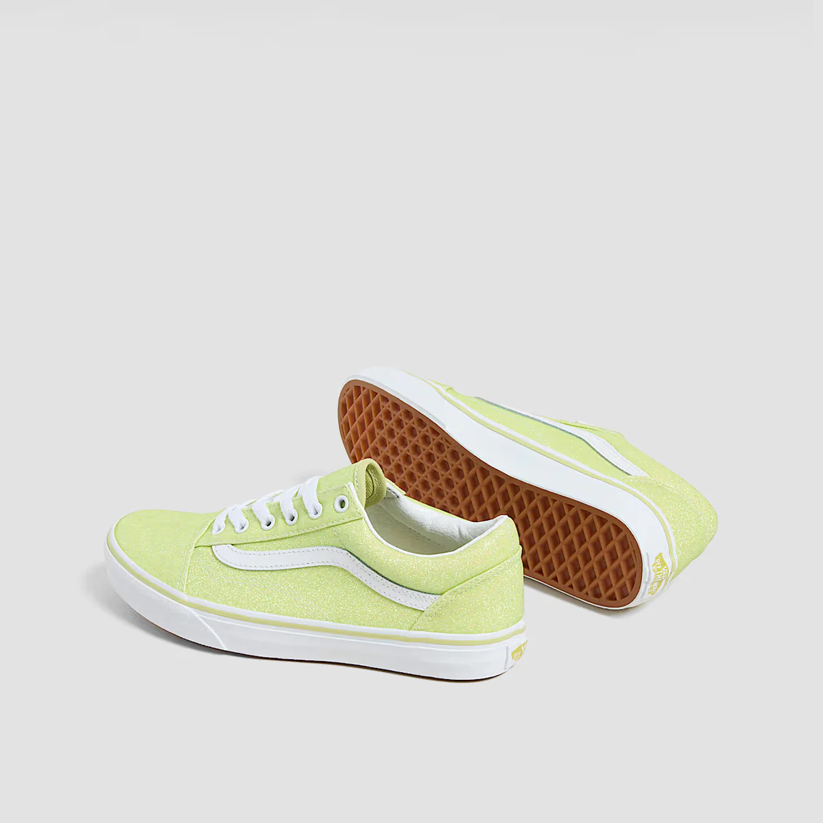 Vans Old Skool Shoes - Glitter Lime Sherb - Kids - Image 3