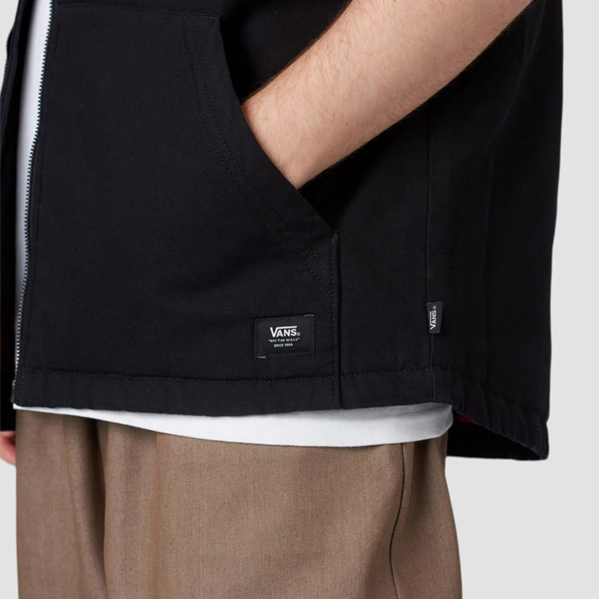 Vans Plaid Talbot Vest Jacket Black/Taos Taupe - Image 4