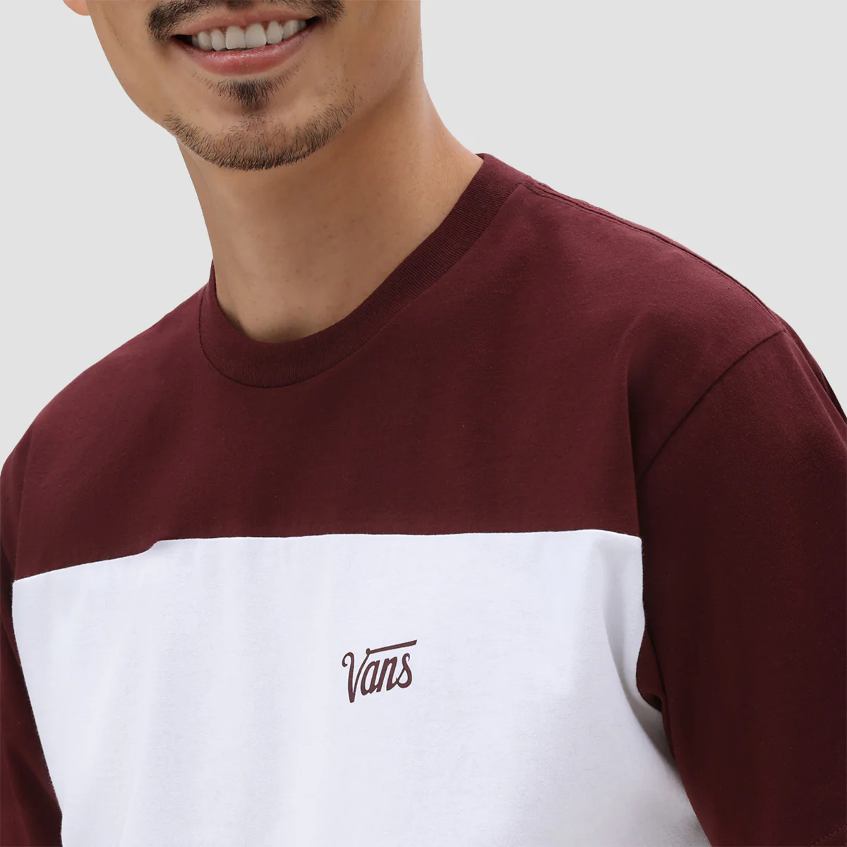 Vans Script Crew Block B T-Shirt White/Port Royale - Image 3