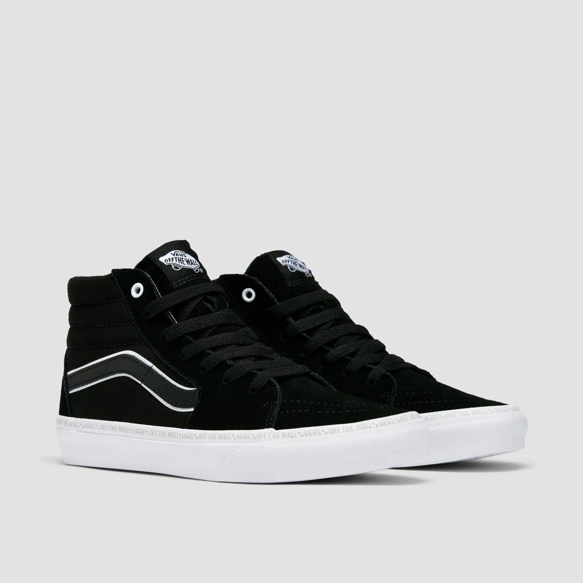Vans Sk8-Hi High Top Shoes - Black/Lunar Rock - Kids - Image 2