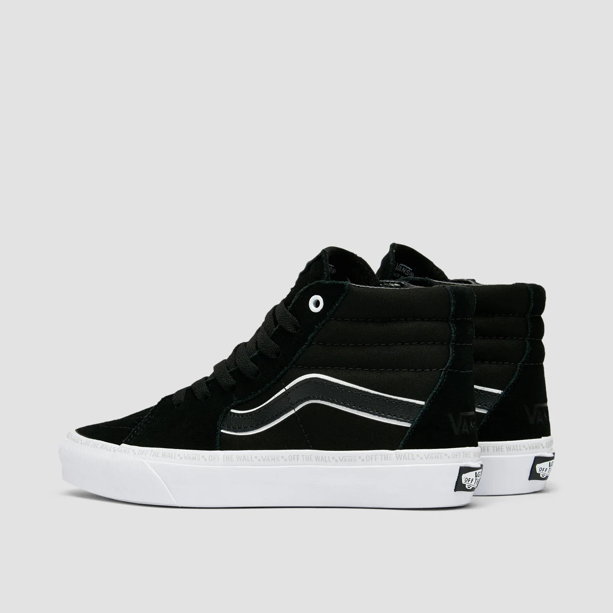 Vans Sk8-Hi High Top Shoes - Black/Lunar Rock - Kids - Image 3