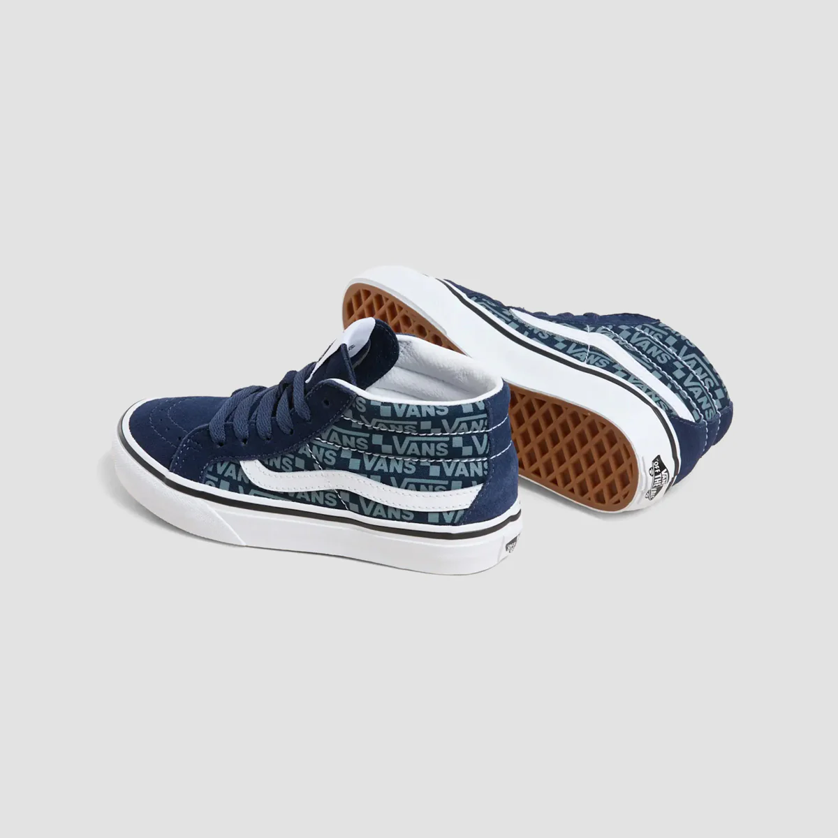 Vans Sk8-Mid Reissue Shoes - Vans Logo Blue - Kids - Image 2