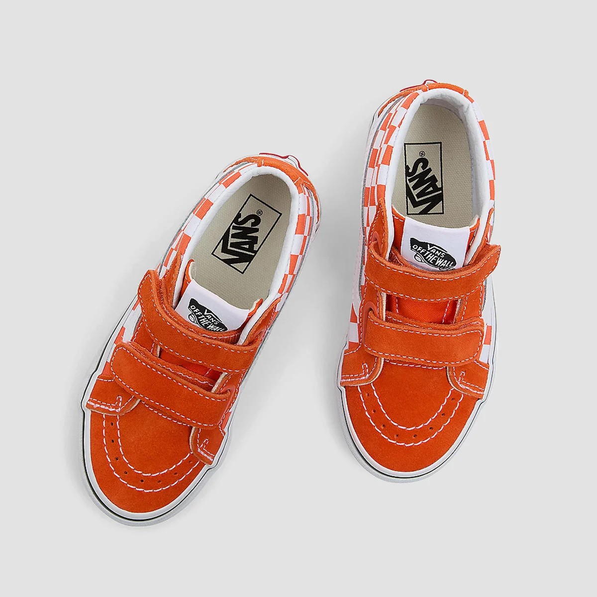 Vans SK8-Mid Reissue V Mid Top Shoes - Checkerboard Red Orange - Kids - Image 2