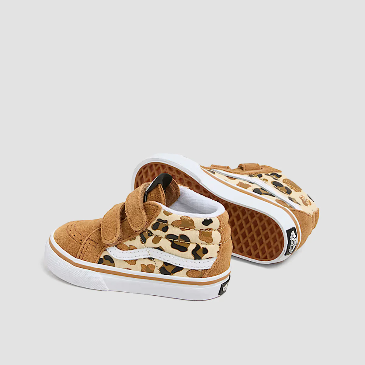 Vans SK8-Mid Reissue V Toddler Shoes - Leopard Glitter Brown/True White - Kids - Image 3