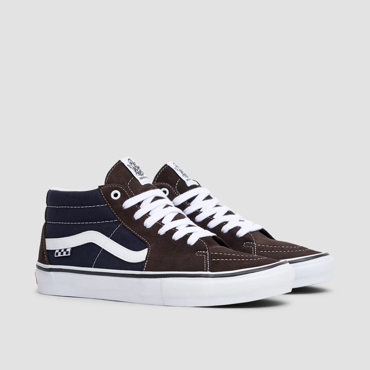 Vans Skate Grosso Mid Shoes - Dark Brown/Navy - Image 2