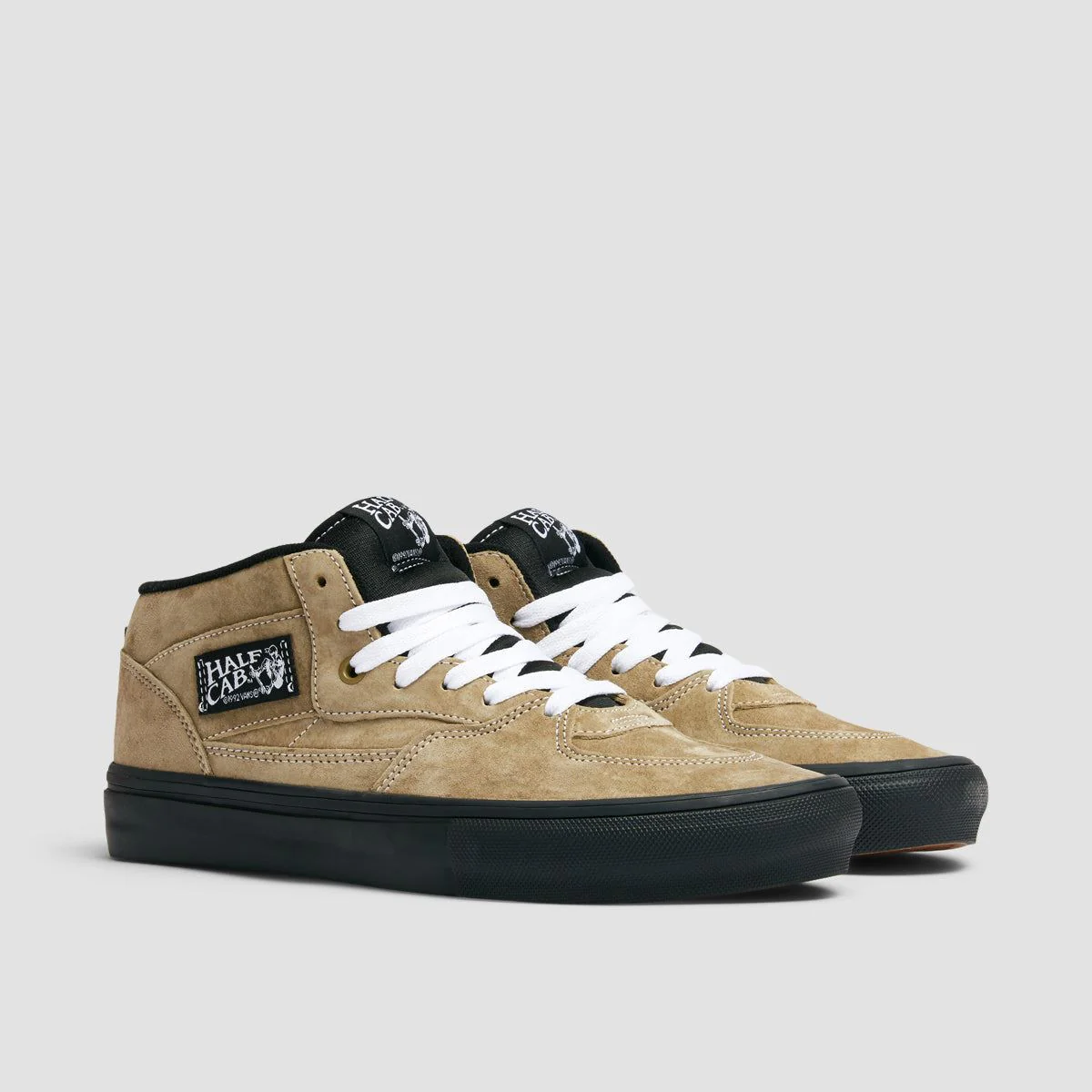 Vans Skate Half Cab Mid Top Shoes - Pig Suede Olive/Black - Image 2