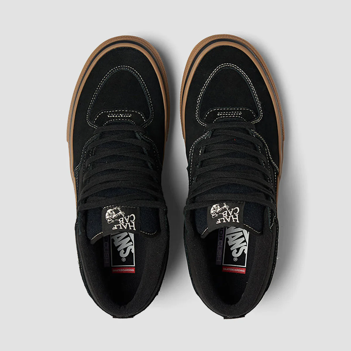 Vans Skate Half Cab Shoes - Black/Gum/White - Image 3
