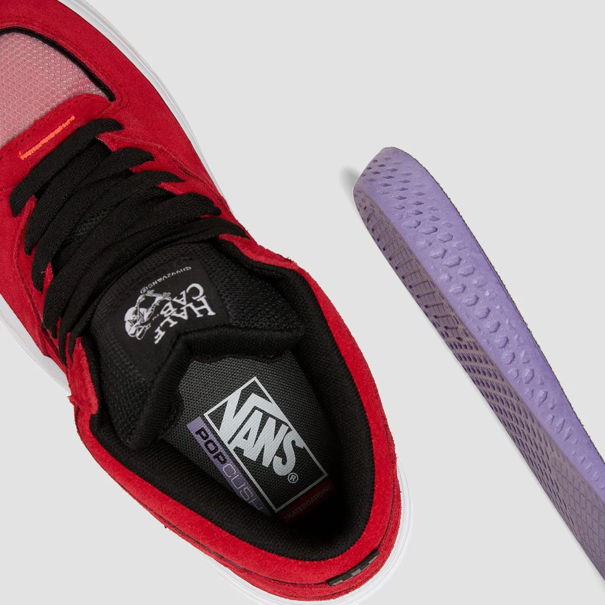 Vans Skate Half Cab WaffleCup Mid Top Shoes - Red/Black/Grey - Image 4