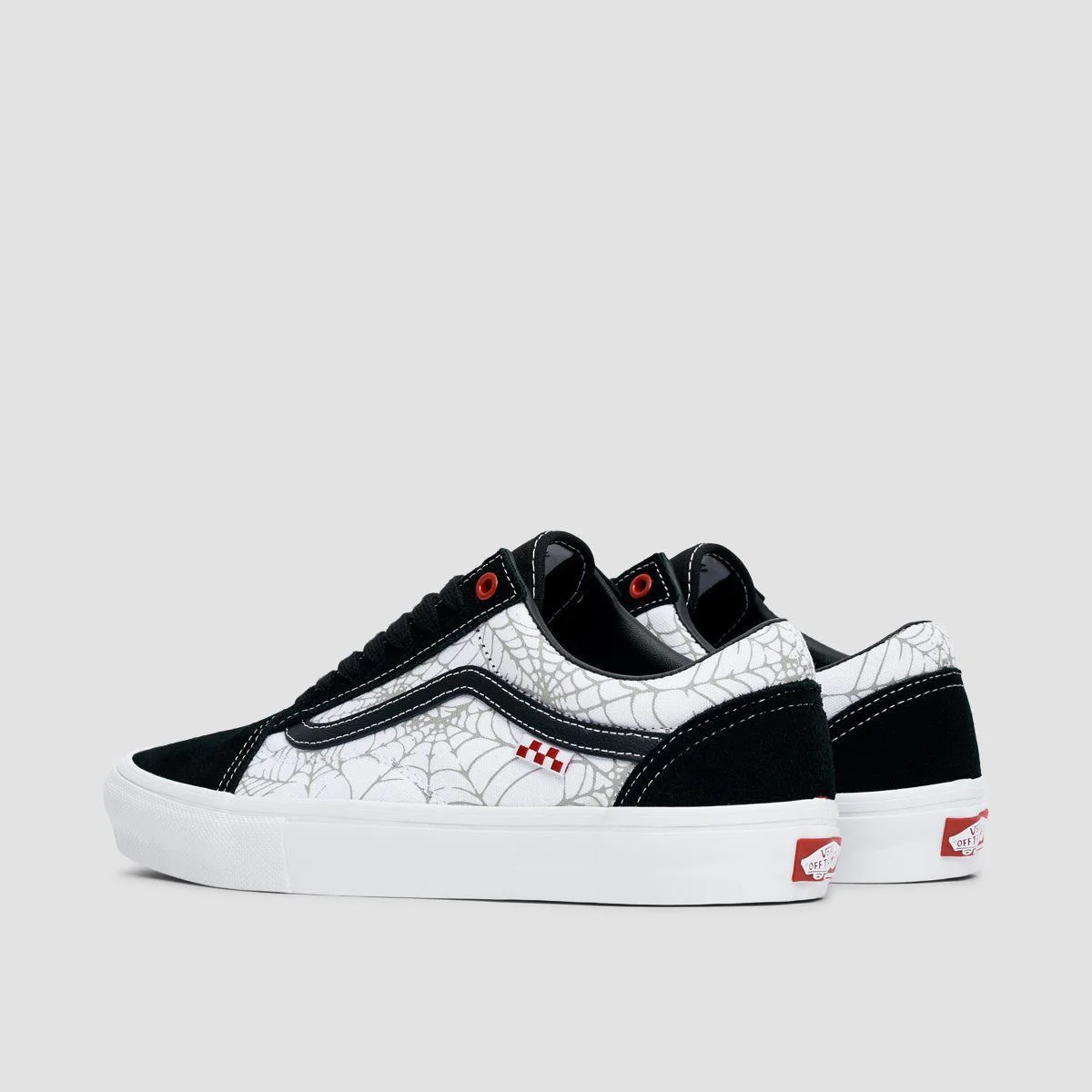 Vans Skate Old Skool Shoes - Black Widow Spider Black/White/Red - Image 3