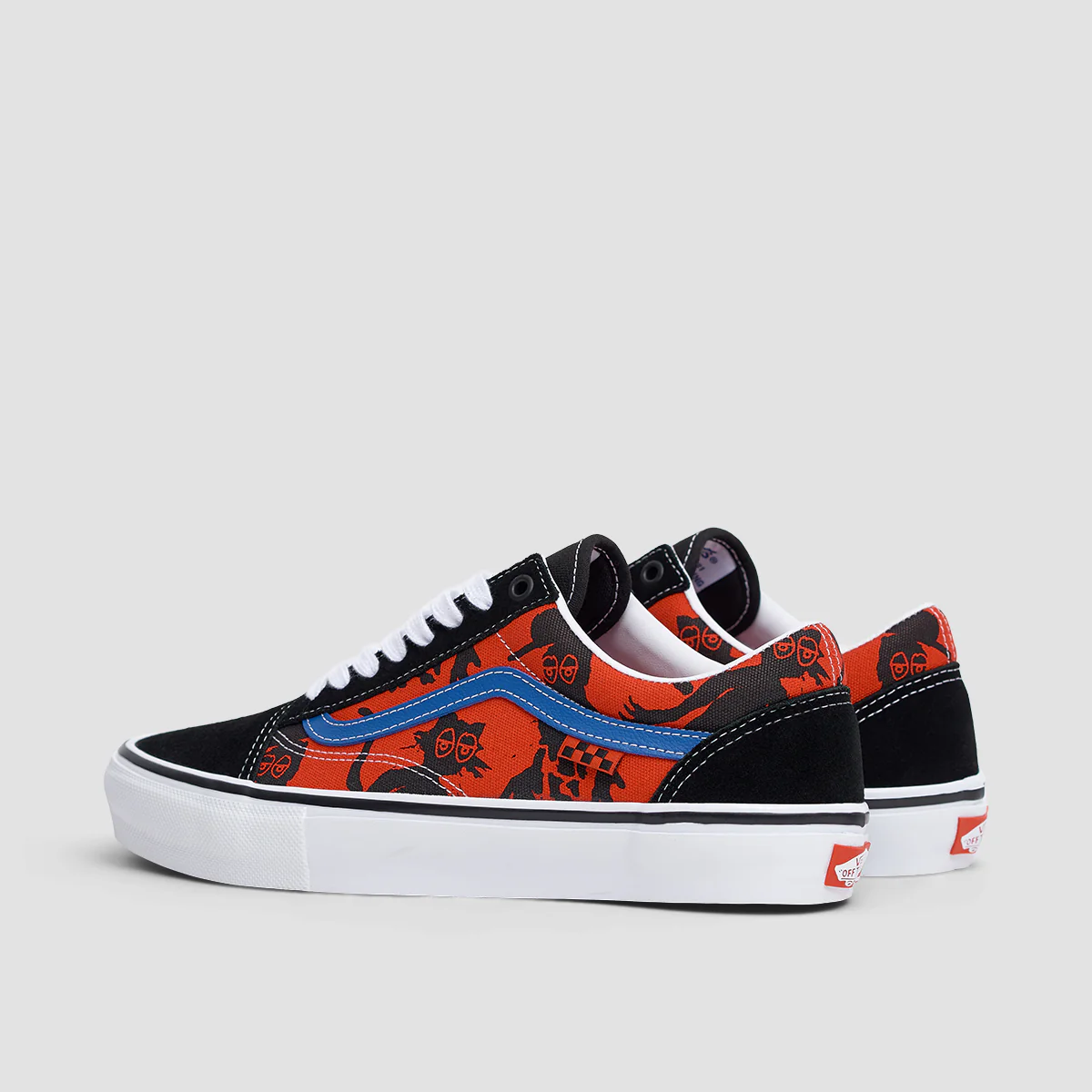 Vans Skate Old Skool Shoes - Krooked By Natas For Ray Red - Image 3