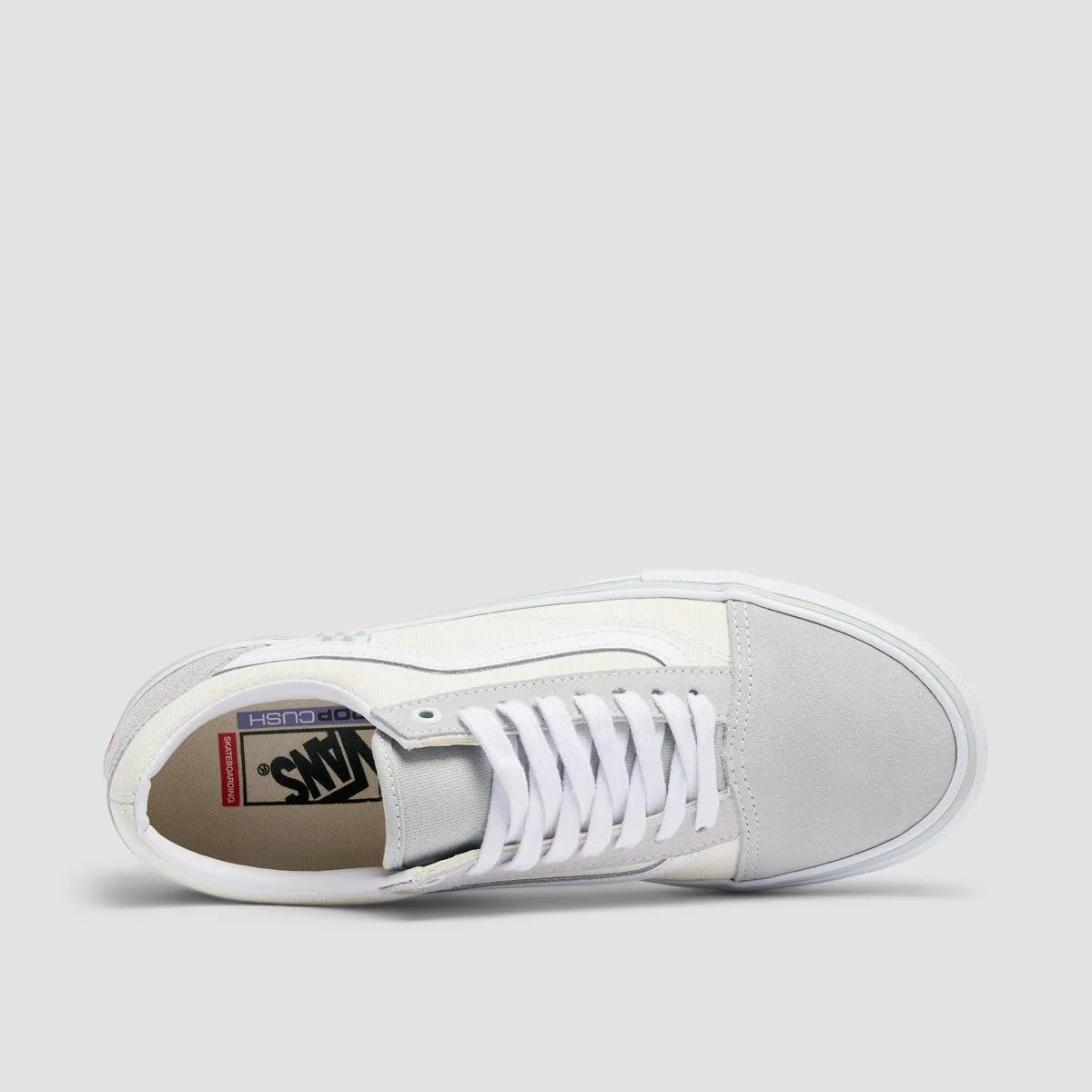 Vans Skate Old Skool Shoes - Light Grey/White - Image 4