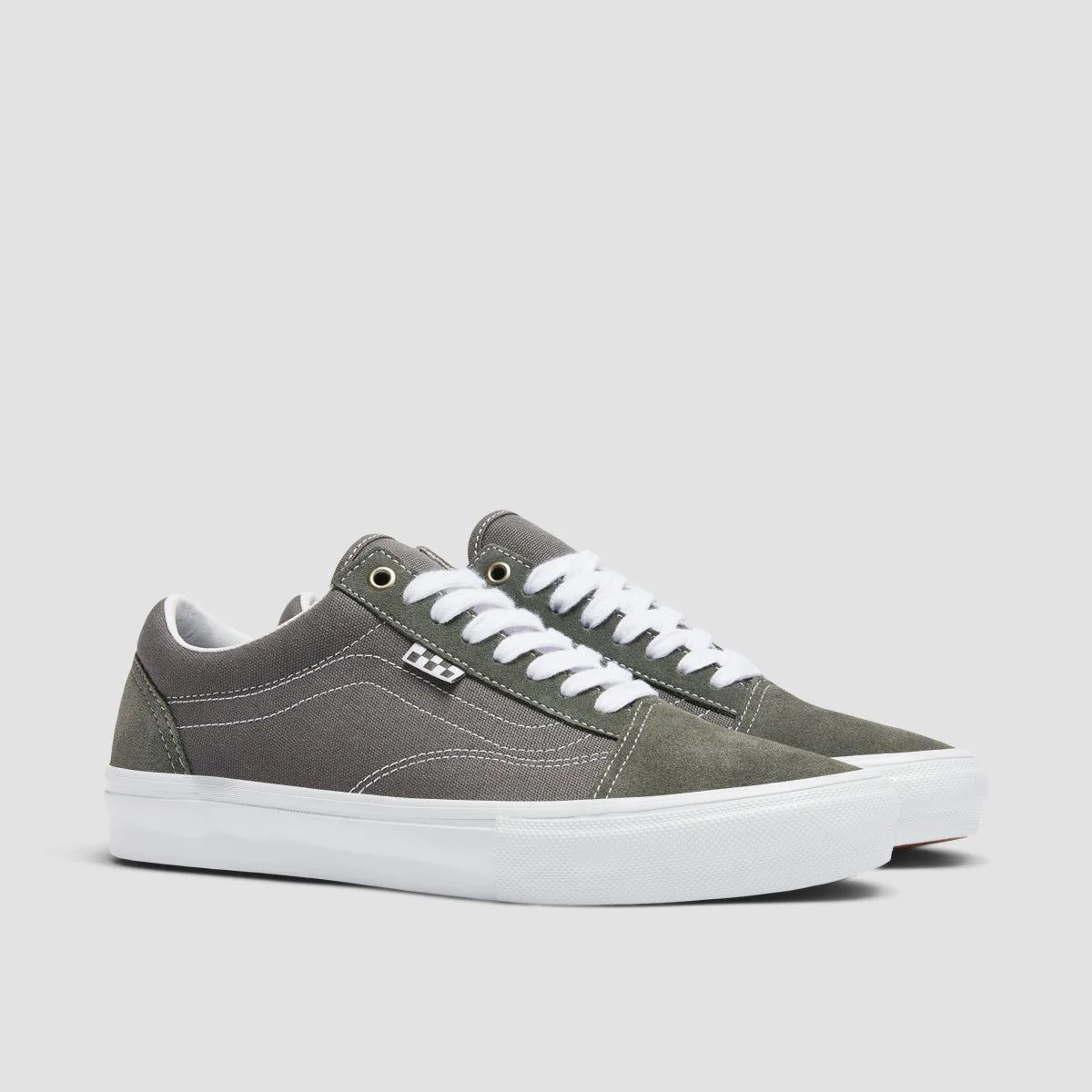 Vans Skate Old Skool Shoes - Pewter/True White - Image 2