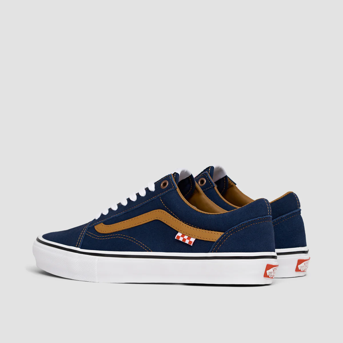 Vans Skate Old Skool Shoes - Reynolds Navy/Golden Brown - Image 3