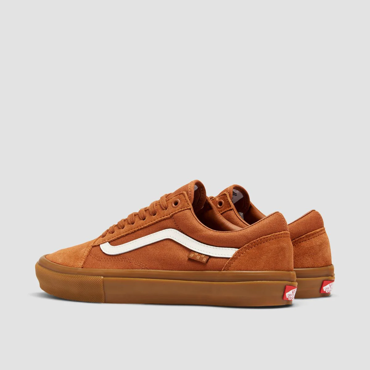 Vans Skate Old Skool Shoes - Brown/Gum - Image 3