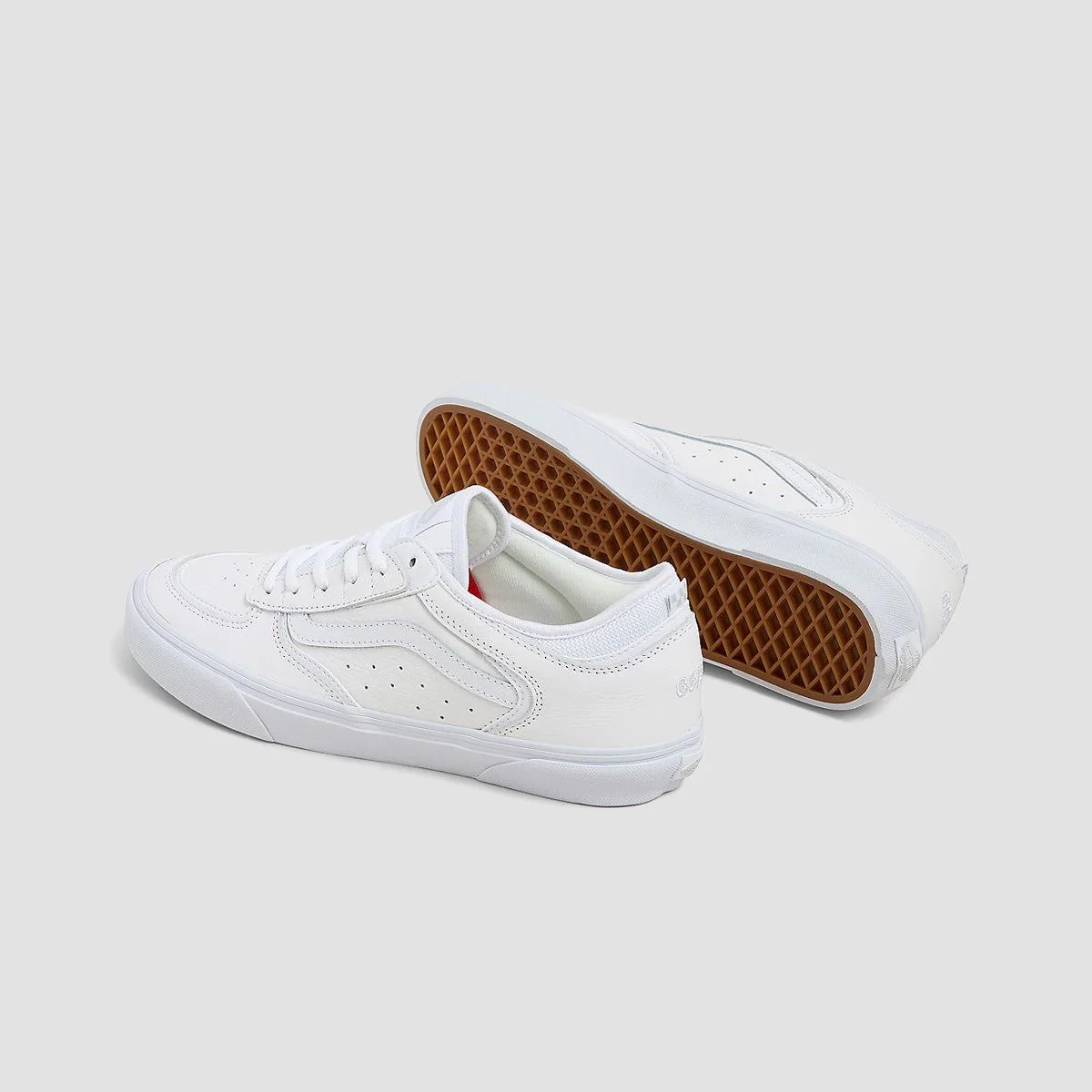 Vans Skate Rowley Shoes - Leather White/White - Image 2