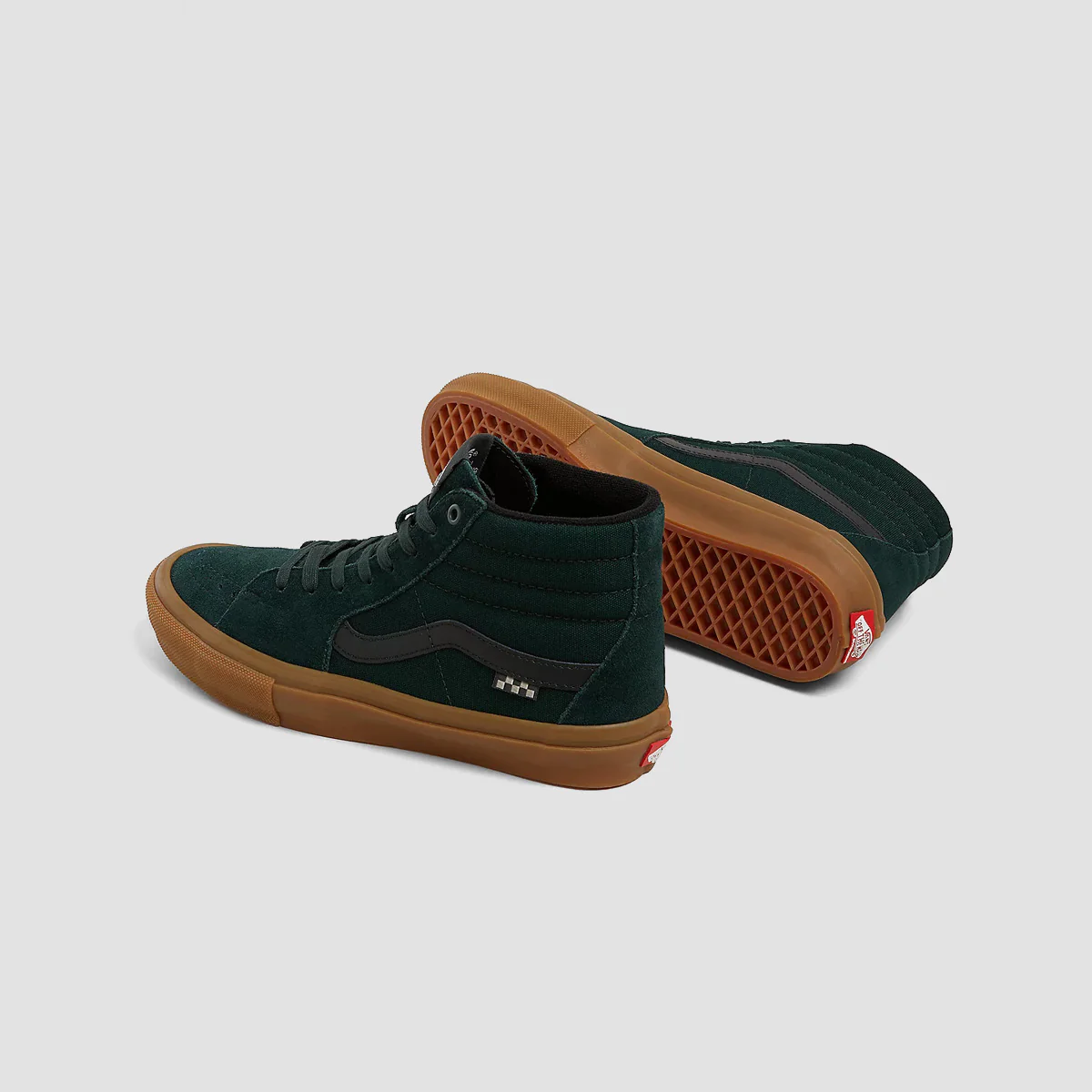 Vans Skate Sk8-Hi High Top Shoes - Green/Gum - Image 2