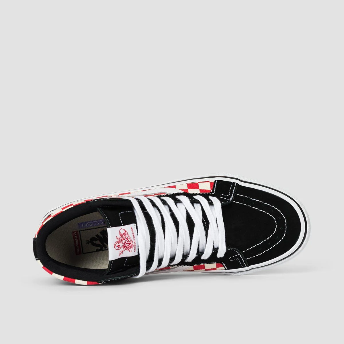Vans Skate Sk8-Hi Reissue Shoes - Grosso '84 Black/Red Check - Image 4