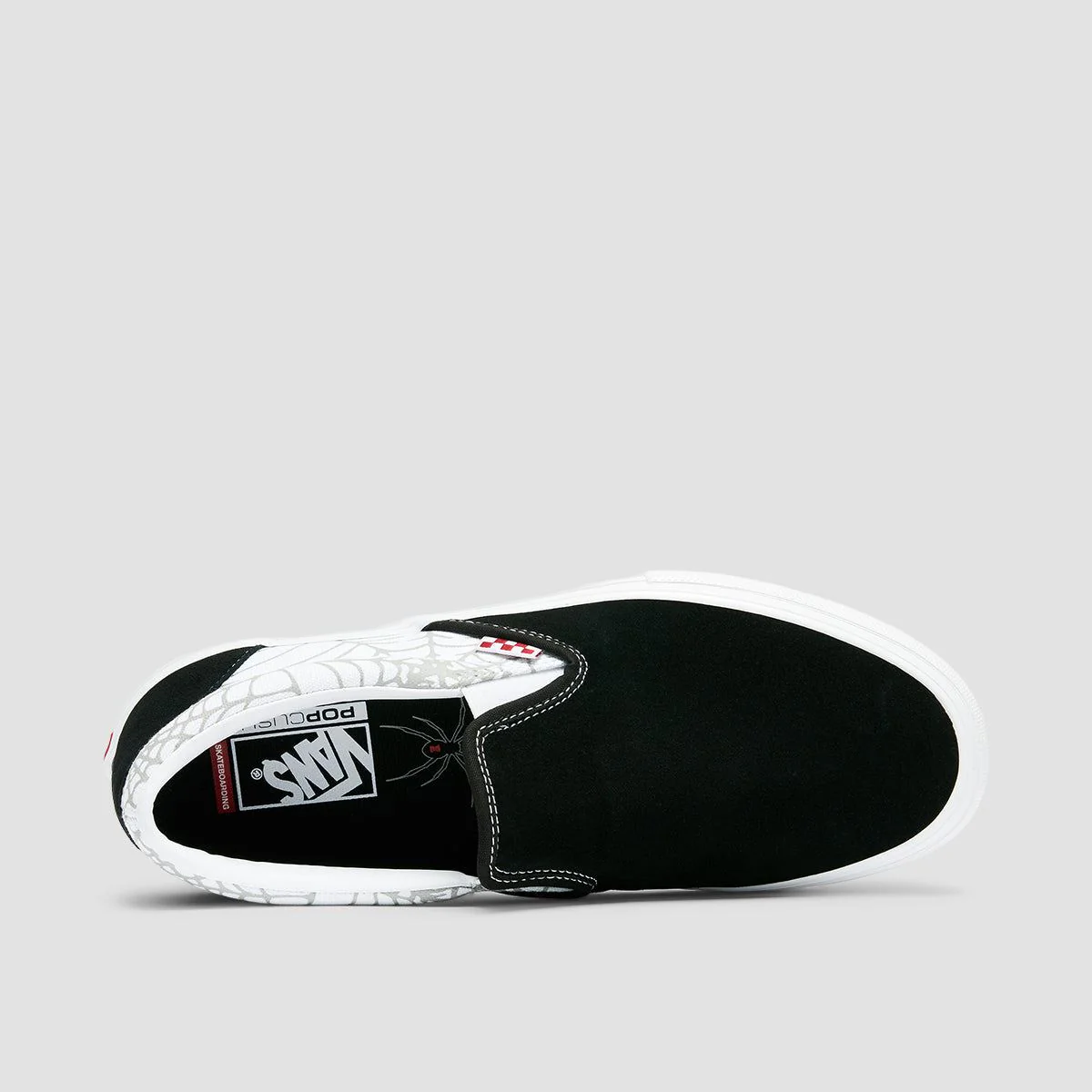 Vans Skate Slip-On Shoes - Black Widow Spider Black/White/Red - Image 4