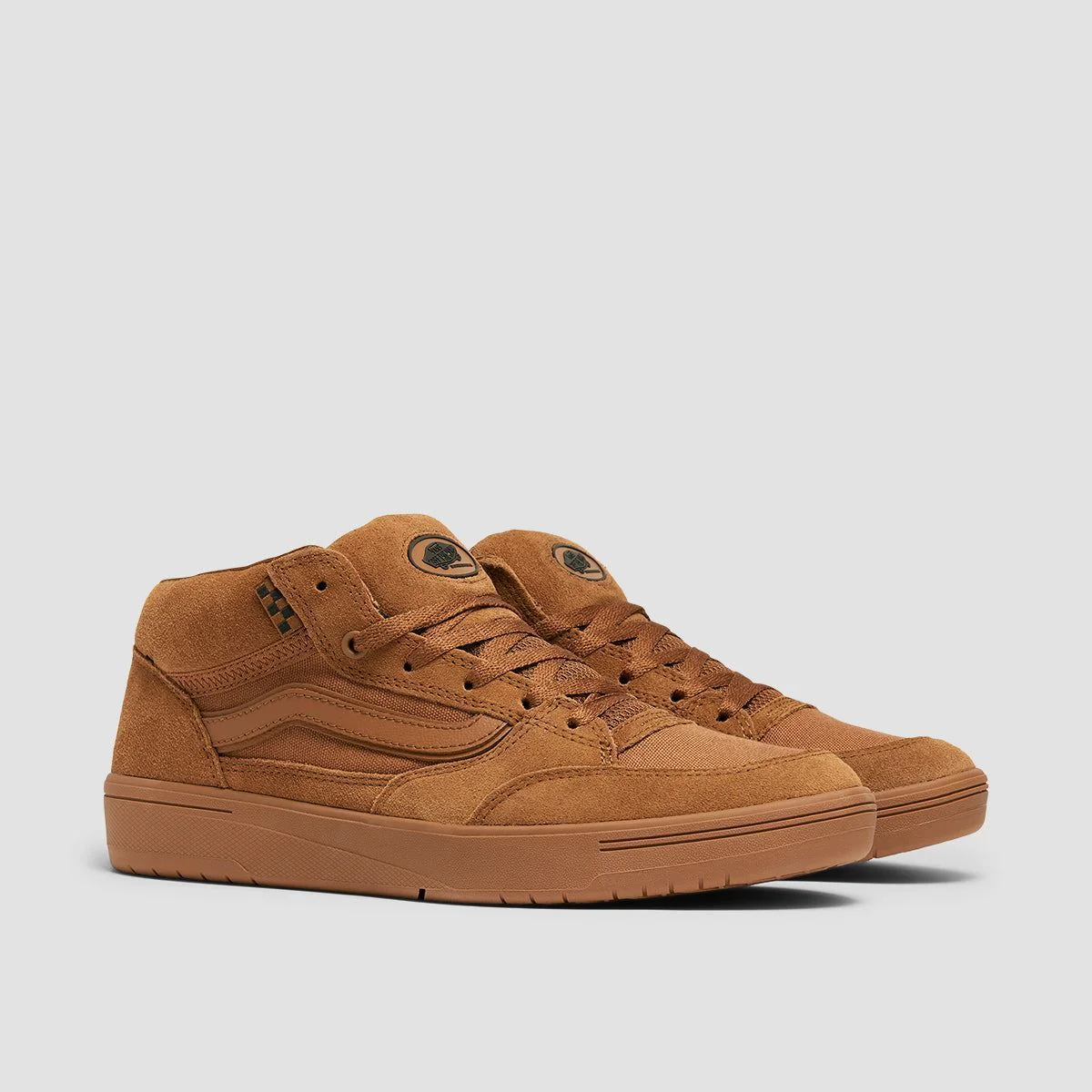 Vans Skate Zahba Mid Top Shoes - Brown/Gum - Image 2