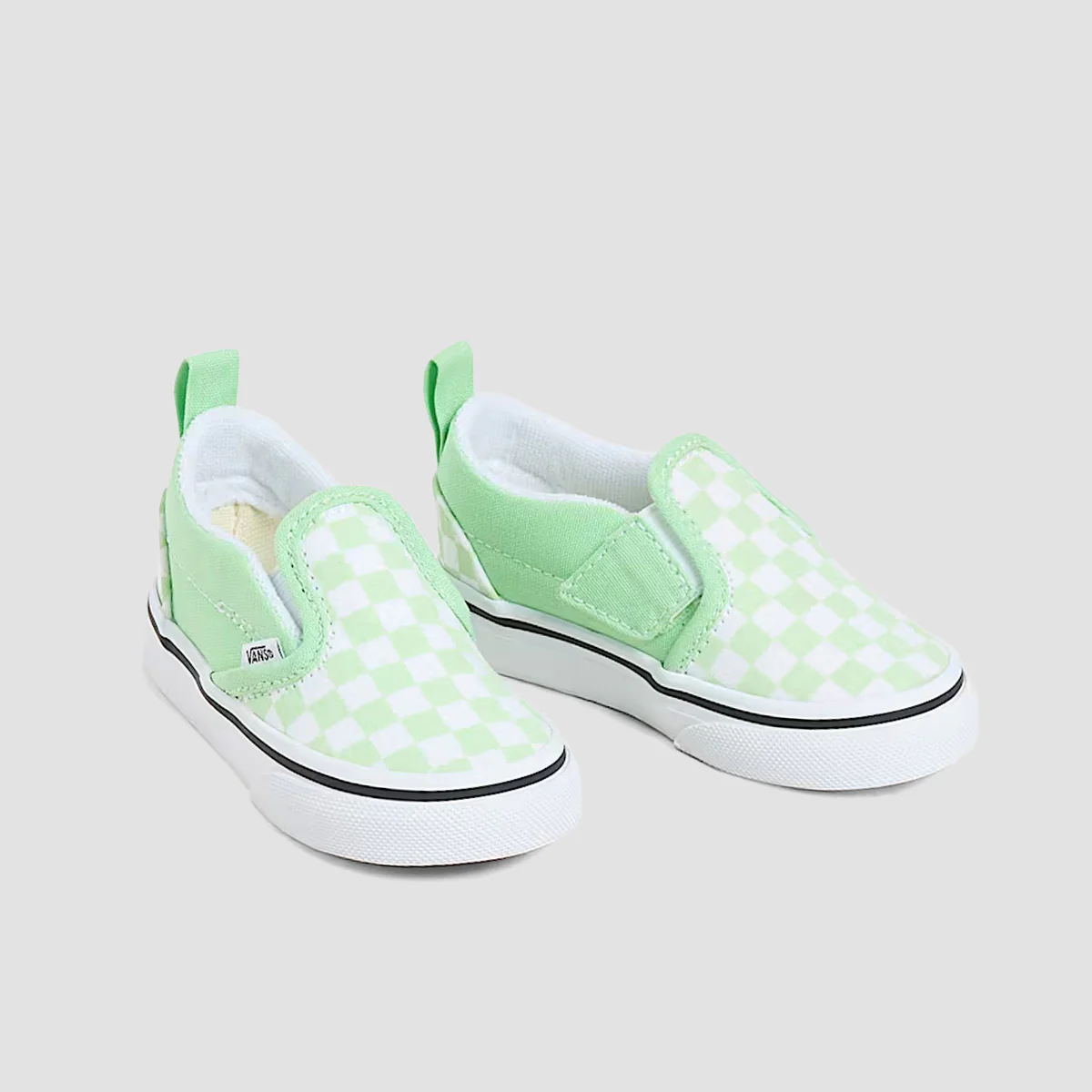 Vans Slip-On V Toddler Shoes - Checkerboard Pistachio Green - Kids - Image 2