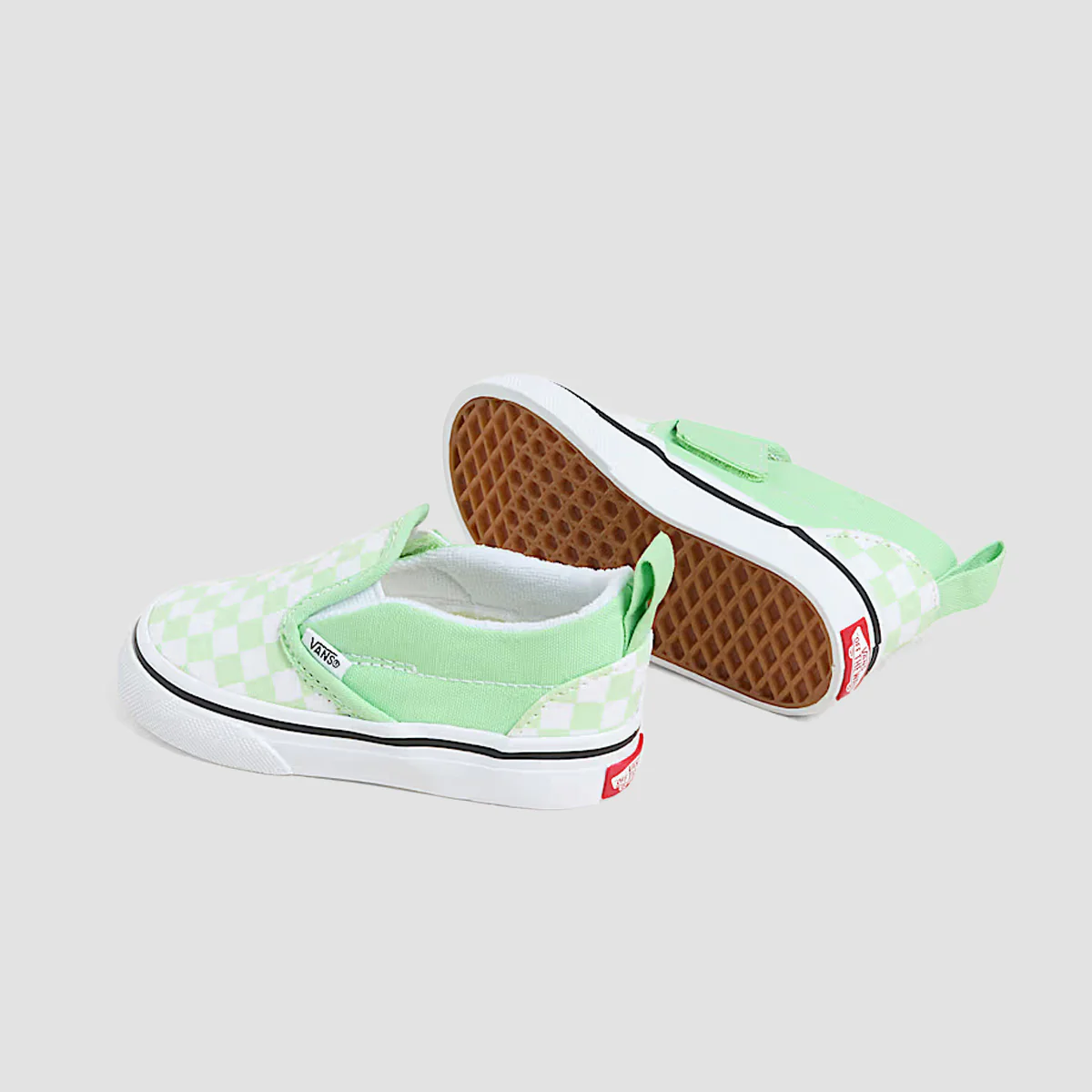 Vans Slip-On V Toddler Shoes - Checkerboard Pistachio Green - Kids - Image 3